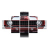 Obraz Wieloczęściowy Czerwony Muscle Car W Garażu