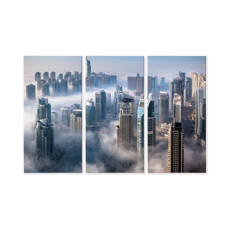 Obraz Wieloczęściowy Panorama Miasta Dubaj We Mgle