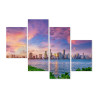 Obraz Wieloczęściowy Panorama Miami Podczas Zachodu Słońca