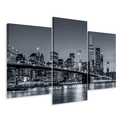 Obraz Wieloczęściowy Panorama Nowego Jorku Nocą