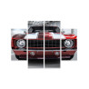 Obraz Wieloczęściowy Czerwony Muscle Car W Garażu