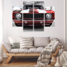 Obraz Wieloczęściowy Czerwony Muscle Car W Garażu