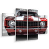 Obraz Wieloczęściowy Czerwony Muscle Car W Garażu