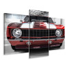Obraz Wieloczęściowy Czerwony Muscle Car W Garażu