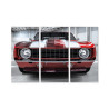 Obraz Wieloczęściowy Czerwony Muscle Car W Garażu