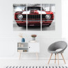 Obraz Wieloczęściowy Czerwony Muscle Car W Garażu