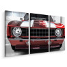 Obraz Wieloczęściowy Czerwony Muscle Car W Garażu