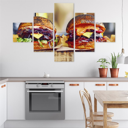 Obraz Wieloczęściowy Burgery Wegańskie