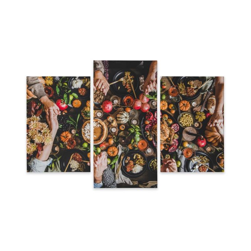 Obraz Wieloczęściowy Stół Był Obficie Nakryty