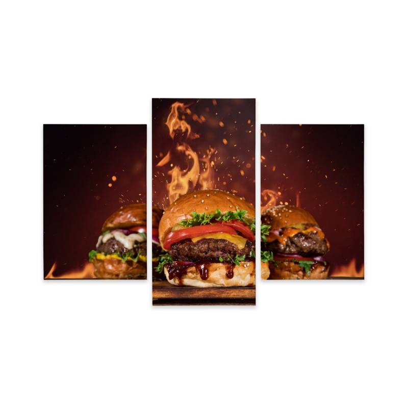 Obraz Wieloczęściowy Smaczne Hamburgery