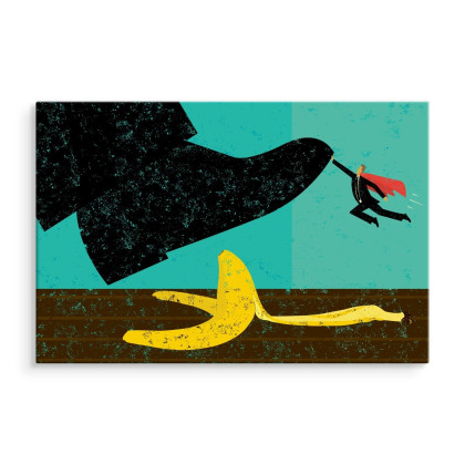 Obraz Na Płótnie Skórka Od Banana I Superbohater Retro