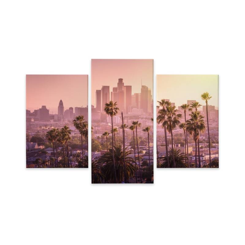 Obraz Wieloczęściowy Centrum Los Angeles O Zachodzie Słońca