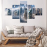 Obraz Wieloczęściowy Panorama Miasta Dubaj We Mgle