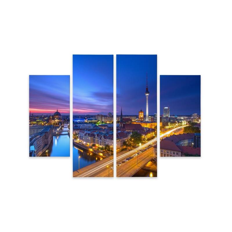 Obraz Wieloczęściowy Panorama Berlina O Zachodzie Słońca