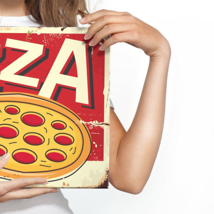 Obraz Na Płótnie Pizza I Napis Retro