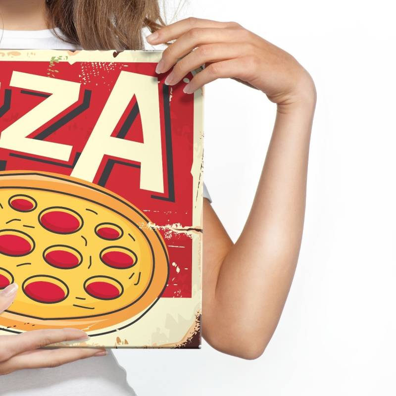 Obraz Na Płótnie Pizza I Napis Retro