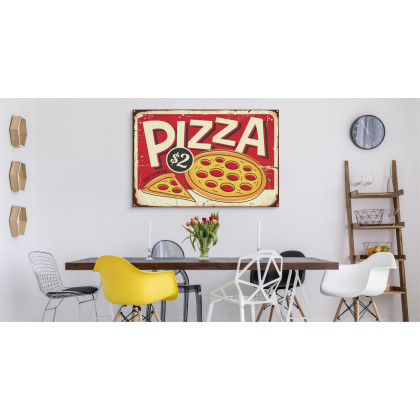 Obraz Na Płótnie Pizza I Napis Retro