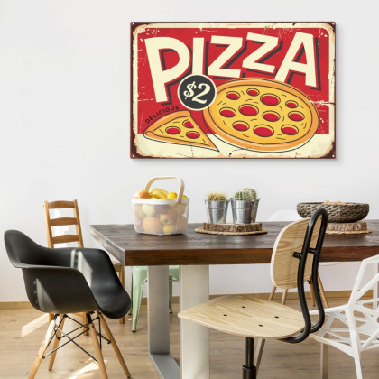 Obraz Na Płótnie Pizza I Napis Retro