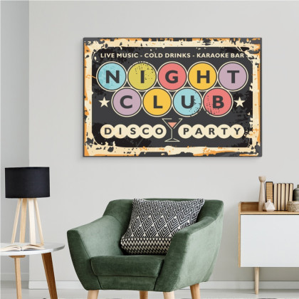 Obraz Na Płótnie Napisy W Klubie Retro Disco