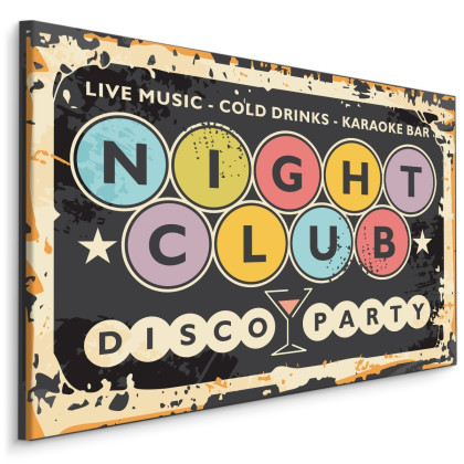 Obraz Na Płótnie Napisy W Klubie Retro Disco