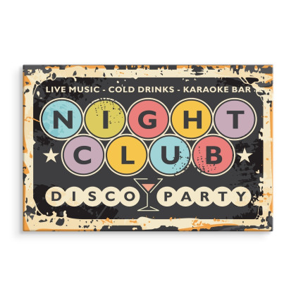 Obraz Na Płótnie Napisy W Klubie Retro Disco