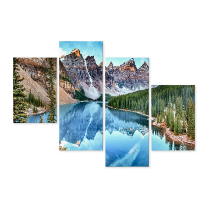 Obraz Wieloczęściowy Jezioro Moraine W Parku Narodowym Banff, Kanada