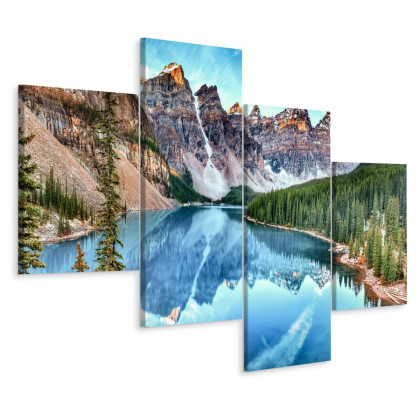 Obraz Wieloczęściowy Jezioro Moraine W Parku Narodowym Banff, Kanada