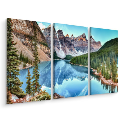 Obraz Wieloczęściowy Jezioro Moraine W Parku Narodowym Banff, Kanada