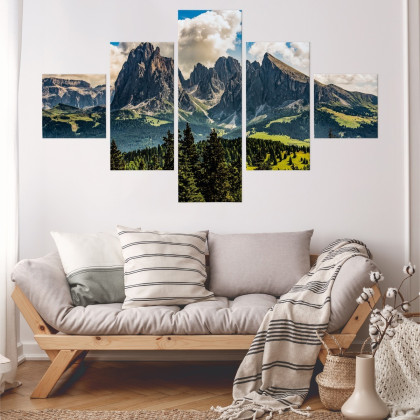 Obraz Wieloczęściowy Widok Włoskich Dolomitów 3D