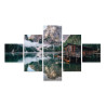 Obraz Wieloczęściowy Domek Nad Włoskim Jeziorem Braies 3D
