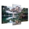 Obraz Wieloczęściowy Domek Nad Włoskim Jeziorem Braies 3D
