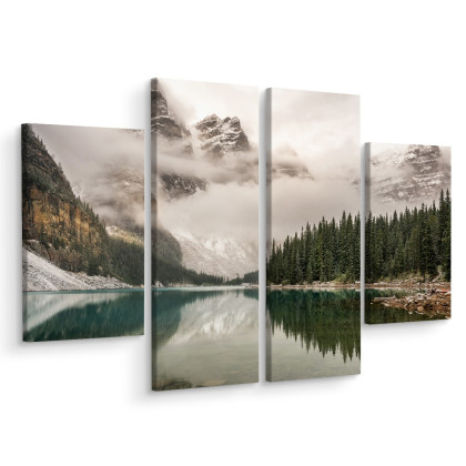 Obraz Wieloczęściowy Jezioro Moraine W Parku Narodowym Banff, Kanada