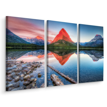 Obraz Wieloczęściowy Jezioro Swiftcurrent Lake W Usa
