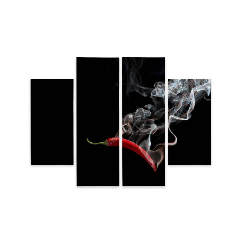 Obraz Wieloczęściowy Czerwone Chili Z Dymem