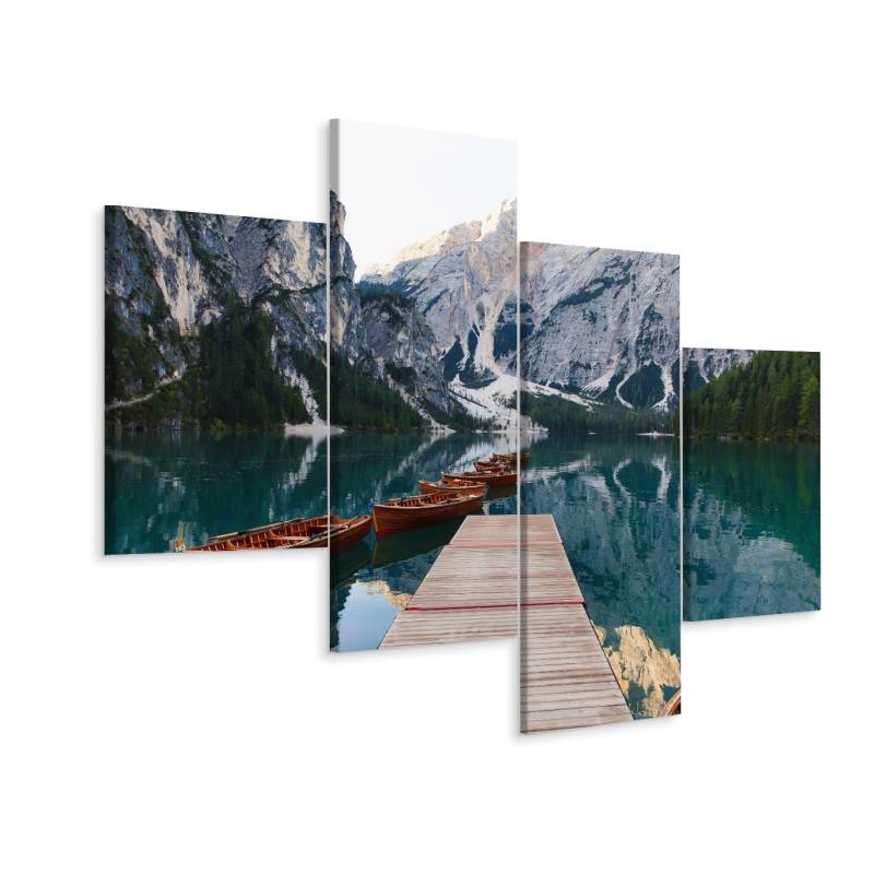 Obraz Wieloczęściowy Jezioro Braies We Włoszech