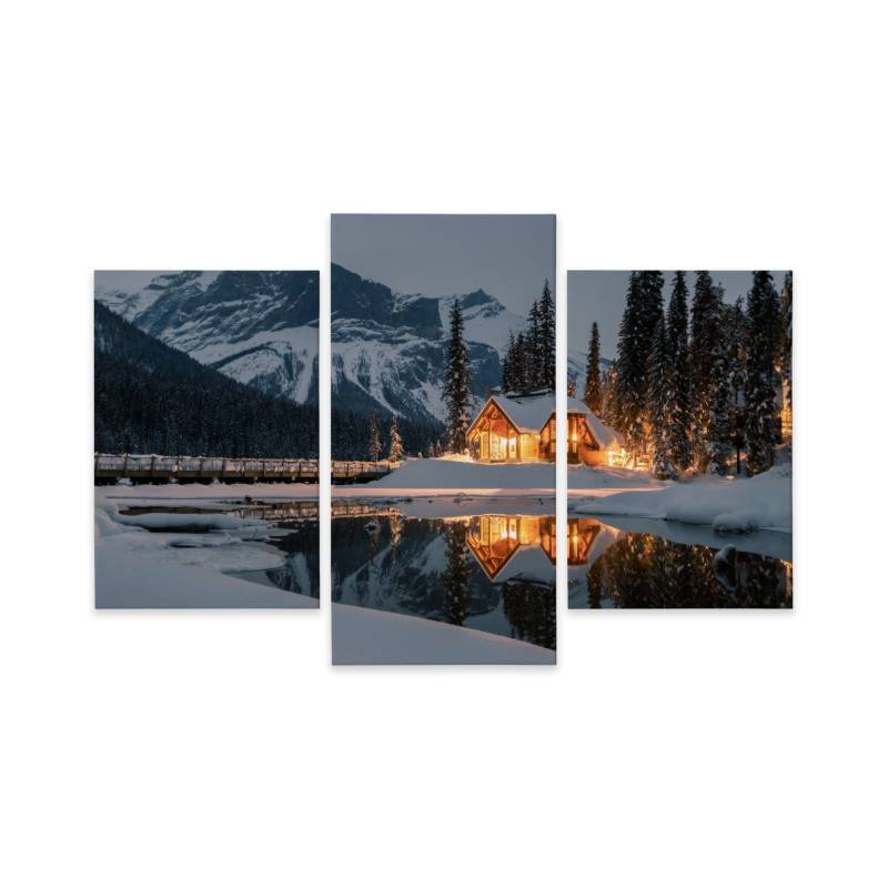 Obraz Wieloczęściowy Emerald Lake W Kanadzie Zimą