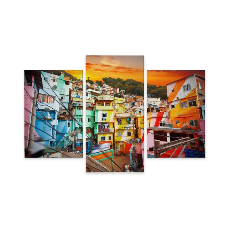 Obraz Wieloczęściowy Centrum Rio De Janeiro I Kolorowa Fawela