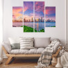 Obraz Wieloczęściowy Panorama Miami Podczas Zachodu Słońca