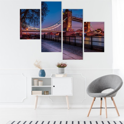 Obraz Wieloczęściowy Tower Bridge W Londynie O Zachodzie Słońca