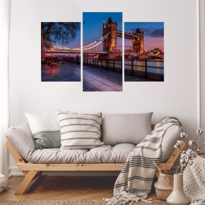 Obraz Wieloczęściowy Tower Bridge W Londynie O Zachodzie Słońca