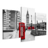 Obraz Wieloczęściowy Londyńska Budka Telefoniczna I Big Ben
