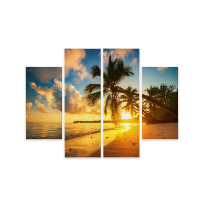 Obraz Wieloczęściowy Tropikalna Plaża W Punta Cana, Dominikana