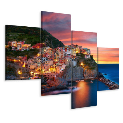 Obraz Wieloczęściowy Miasto Manarola We Włoszech