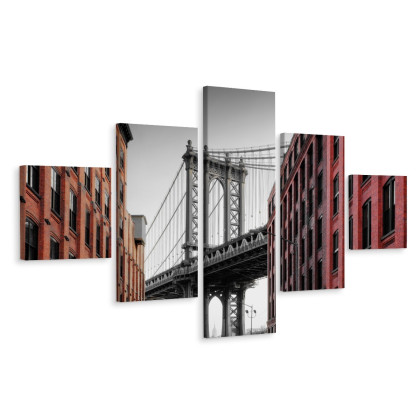 Obraz Wieloczęściowy Widok Na Most Manhattan Bridge Z Ulicy Washington Street