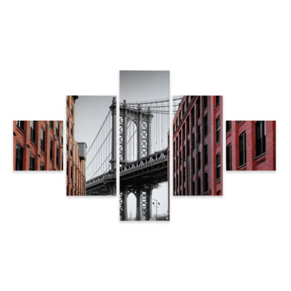 Obraz Wieloczęściowy Widok Na Most Manhattan Bridge Z Ulicy Washington Street