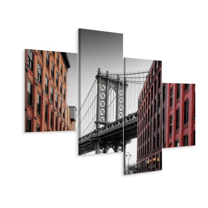 Obraz Wieloczęściowy Widok Na Most Manhattan Bridge Z Ulicy Washington Street