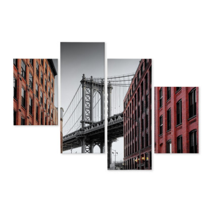 Obraz Wieloczęściowy Widok Na Most Manhattan Bridge Z Ulicy Washington Street