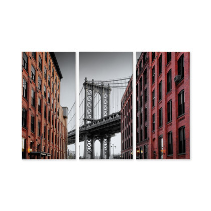 Obraz Wieloczęściowy Widok Na Most Manhattan Bridge Z Ulicy Washington Street