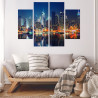 Obraz Wieloczęściowy Panoramiczny Widok Na Manhattan Nocą