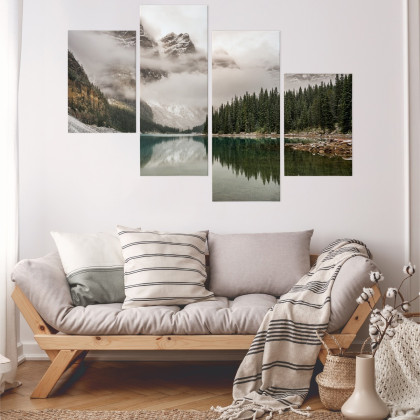 Obraz Wieloczęściowy Jezioro Moraine W Parku Narodowym Banff, Kanada